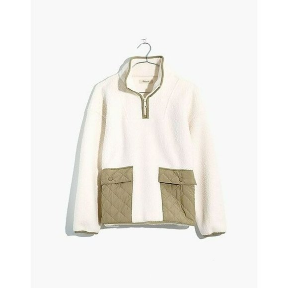 Madewell XXS (Re)sourced Fleece Quilted-Pocket Popover Jacket - Picture 1 of 8